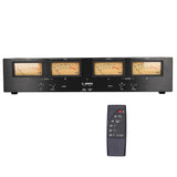 4 Way VU Meter 3 Level Adjustable Gain RCA XLR Switcher Adapter Sound Level Indicator 100?240V UK Pl