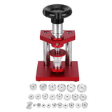 Watch Back Case Closer Watch Back Cover Pressing Tool with 25pcs Aluminum Dies