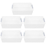 5pcs Plastic Hollow Storage Baskets Hollow Desktop Basket Home Supplies