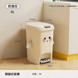 Bathroom Trash Can Waste Bin 8L Waste Basket Press Top Lid Foot Pedal Garbage Can Container for Home Office Kitchen Bedroom Toilet Laundry