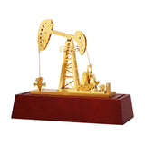 Oil Well Pump Jack Model, Drillbit Oilfield Rig Souvenir Gift, Gold Color, Collectible js