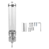 Coffee Bean Storage Dispenser Wall Mounted Round Transparent Tank Coffee Bean Display Jar for Sugar Rice Nuts Silver
