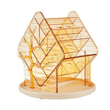 (Transparent Gold) Rotating Makeup Brush Holder Large Capacity Cosmetic Storage Box Dustproof Plastic Jewelry Organizer for Vanity Desk  Transparent Gold