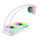 (White) ARGB CPU Water Coolers Radiator ARGB PWM Adjustable Temperature Fan All In One CPU Liquid Cooling Fan for Desktop  White