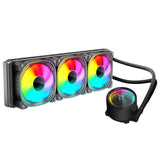 (Black) TY360 Triple Fan Radiator CPU Liquid Cooled ARGB Water Cooling Fan 120mmx3 Fans With ARGB Lights Efficient Cooling  Black
