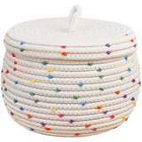 Cotton Rope Woven Storage Basket Desktop Storage Holder Home Storage Organizer with Lid