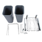 Double Bin Garbage Can Buffering Pull Out Dual Compartment Trash Can Kitchen Waste Container Single 35L