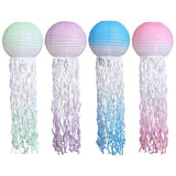 4pcs Jellyfish Paper Lanterns Decorative Paper Lanterns for Mermaid Theme Party Decors