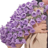(Purple lily of the b) Handmade Romantics Flower Bouquet Blanket Lightweight Crochet Throw for Home Decoration and Outdoor Use 43x43inch