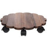 1Pc Universal Wheels Flowerpot Holder Tray Moveable Flowerpot Holder (Coffee)