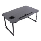 Bed Folding Table Portable Cute Breakfast Tray Lap Standing Notebook Desk for Home Dormitory Black Gold Bear 60x40x28cm/23.6x15.7x11in