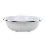 Large Enamel Basin Vintage Enamel Mixing Bowl Kitchen Enamelware Dishes White Enamelware Basin Enamel Wash Bowl for Bread Mixing Vegetable Washing