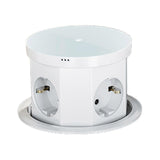 (White) Electric Lifting Socket Concealed Tabletops Retractable Outlet With USB Cordless Charging Universals Power Outlet  White