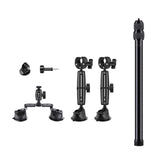 Suction Car Mount Set For Action Cameras,47.2inch Extension Stick Included For 360 X3/X4 Action Cameras