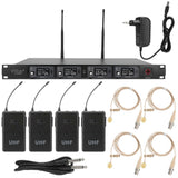 UHF 642.2~660.8Mhz 1 to 4 Professional Wireless Conference Lapel Microphone