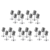 4Pcs Retro Microphone Props Model Vintage Microphone Antique,Silver