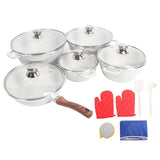 Pots and Pans Set Non Stick Even Heating Kitchen Cookware Pots Multifunctional Cooking Pan Set for Stewing Frying Boiling