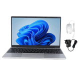 for Win 11 Pro Laptop Computer J4125 Processor 1920x1080 FHD 14.1in Screen Ultra Thin Laptop for Schools Office Working UK Plug 100?240V 8GB+512GB