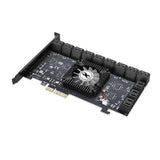 (X4) 24 Port PCIE Riser Adapter PCI-Express X4 / X16 to SATA 3.0 6Gbps Fast Extender