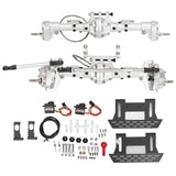 RC Front Rear Portal Axle Set with Pedal Servo Aluminum Alloy for Axial SCX10 I II III AXI03007 YK4082 YK4102 YK4103 Silver
