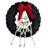 Halloween Skull Wreath for Kids and Adults Rose Skeleton Garlands Decorations