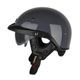 (XXXL Cement gray) Motorcycle Men Retro-Riding Helmet Scooter Personalized Baseball Cap Half Helmet