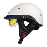 (XXL White) Motorcycle Men Retro-Riding Helmet Scooter Personalized Baseball Cap Half Helmet
