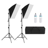 1 Set Video Soft Box Lights with Light Stands for Filming Recording Portraits