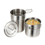 Camping Cooking pot  Stainless steel backpack set  Survival outdoor, foldable kitchen utensils for hiking, fishing