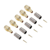 100Pcs SMA Male Plug Straight Crimp for RG58 Connector Adapter