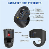 2.4GHz Rechargeable Wireless Presenter Finger Ring with Red Light
