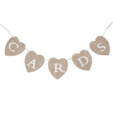 CARDS Heart Shape Hessian Bunting Banner Rustic Party Decoration