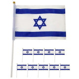 10pcs Israel Hand Flag Foldable Polyester Party Adornment Vivid Country Banner Israel Flag