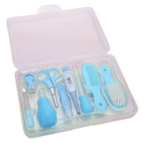 9pcs Convenient Daily Baby Nail Clipper Scissors Hair Brush Comb Manicure Care Kit Blue