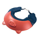 Children Shampoo Cap Cartoon Adjustable Safe Head Protective Shampoo Cap for Baby Bath Red