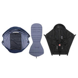 (Royal Blue) Baby Strollers Sit Cushion Sunshade Cover with Sitting Pocket, 3Pcs Set Comfortable Pram Accessories for Yoyo 2/3  Royal Blue