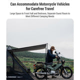 Motorcycle Camping Tunnel Tent 2 Room Tents for Camping Waterproof and UV Protection Made from 150D