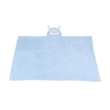 Baby Coral Fleece Hooded Towel Cute Bunny Ultra Absorbent Toddler Bathroom Towel for Infant Newborn Blue 31.5 X 59.1in