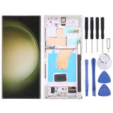 (Purple) For Samsung Galaxy S23 Ultra 5G SM-S918B EU Edition 6.78 inch OLED LCD Screen Digitizer Full Assembly with Frame
