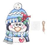 Christmas Wooden Hanging Ornaments Decorative Gnome Hanging Door Sign with Hook Rope for Window Fireplace Porch Type MZ640:L