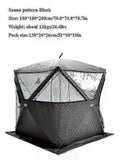 (Sauna black) con Outdoor 3-4 person 4 Season Camping Sauna Tent Thickened Automatic Winter Ice Fishing Tent Window/Chimney Hole Car Portable well
