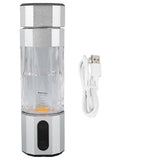 Hydrogen Water Bottle with Colorful Lights Platinum Titanium Electrode 2 Gears 2 Concentrations Anti Leakage Portable Hydrogen Water Generator Silver