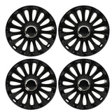 4 Pcs 15in Wheel Hub Cap Glossy Black Wheel Hub Full Rim Cover Trim Universal Fit for Most Cars