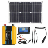 Solar Inverter System Kit 300W Modified Sine Wave Inverter 18W 18V Solar Panel 30A 12V 24V Solar Controller Kit Yellow 12V to 110V