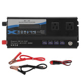 Car Power Inverter Rated 900W DC 12/24V to AC 110V 60HZ Double US Socket with Ambient Light 4 USB Modified Sine Wave