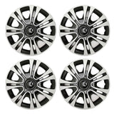 4Pcs Hub Cap Black Silver Easy Installation Protective Wheel Hub Cap Cover for Cars Trucks Vans 13 Inches Steel Wheel