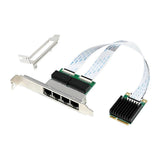 MiniPCIE Gigabit Ethernet Network Card Ethernet Adapter 4xRJ45 Port 10/100/1000Mbps I350-T4 SAS Eth