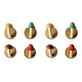 2X Fun Wooden Mushroom Coat Hook, Non-Perforated Solid Wood Hook, Kitchen Bathroom Cloakroom Door Ho
