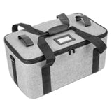 (L) Canvas Photography Light Carrying Case Storage Bag Organiser Container with Removeable Dividers and Shoulder Strap  L