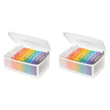 2pcs 4x6 Inch Photo Storage Boxes Photo Case with Handle, 10 Inner Plastic Photo Keeper, Scrapbook O